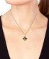 ფოტო #2 პროდუქტის EFFY® Multi-Gemstone (2-1/6 ct. t.w.) & Diamond Accent Flower 18" Pendant Necklace in 14k Gold