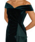 Фото #3 товара Women's Off-The-Shoulder Organza-Trim Velvet Gown