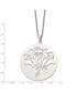 Фото #3 товара Chisel polished Flower Cut-out Circle Pendant Cable Chain Necklace