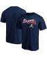 Фото #1 товара Men's Navy Atlanta Braves Team Logo Lockup T-shirt