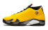 Фото #2 товара Jordan Air Jordan 14 Retro SE "University Gold" 翻毛皮 中帮 复古篮球鞋 GS 黄黑色 / Кроссовки Jordan Air Jordan BV1218-706