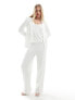 Vila Bridal sequin blazer co-ord with satin lapel in white