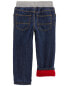 Фото #11 товара Toddler Drawstring Pull-On Jeans - Dark Blue 4T