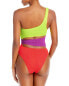 BOUND by Bond-Eye 281979 Rico One-Shoulder Colorblock One-Piece , Size O/S