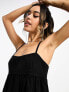 ASOS DESIGN denim cami mini dress in wash black