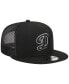 Men's Black Los Angeles Dodgers Letter Trucker 9FIFTY Snapback Hat