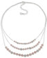 Фото #1 товара Anne Klein silver-Tone Stone Bead & Pavé Fireball Layered Necklace, 16" + 3" extender