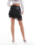 Фото #3 товара Edited PU fringe mini skirt in black