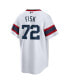 Men's Carlton Fisk White Distressed Chicago White Sox Home Cooperstown Collection Team Player Jersey