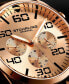 Men's Chrono Brown Canvas with White Contrast Stitching Strap Watch 42mm
