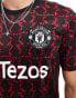 adidas Football Manchester United 24/25 pre-match jersey in black and burgundy