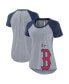 ფოტო #1 პროდუქტის Women's Heather Gray Boston Red Sox Summer Breeze Raglan Fashion T-shirt
