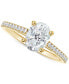 ფოტო #1 პროდუქტის Diamond Cathedral Solitaire Oval-Cut Pavé Engagement Ring (5/8 ct. t.w.) in 14k Gold