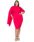 ფოტო #1 პროდუქტის Plus Size Dahlia Sash Cape Dress