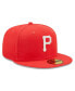 Men's Red Pittsburgh Pirates Lava Highlighter Logo 59FIFTY Fitted Hat