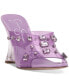 Фото #8 товара Ganisa Crystal Embellished Vinyl Wedge Sandals