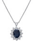 Фото #1 товара Macy's sapphire (2-1/5 ct. t.w.) and Diamond (1 ct. t.w.) Necklace in 14k White Gold