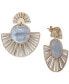 ფოტო #3 პროდუქტის Mother-of-Pearl Two-Tone Fan Drop Earrings in Sterling Silver & 14k Gold-Plate