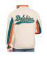 Фото #2 товара Men's White Distressed Miami Dolphins Vintage-Like Rebound Full-Zip Track Jacket