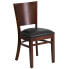 Фото #4 товара Lacey Series Solid Back Walnut Wood Restaurant Chair - Black Vinyl Seat