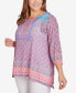 Plus Size Embroidered Geometric Top