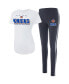 ფოტო #1 პროდუქტის Women's White, Charcoal New York Knicks Sonata T-shirt and Leggings Sleep Set