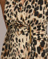 ფოტო #5 პროდუქტის Donna Karan Women's Animal-Print Side-Ruched Dress