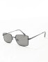 New Look metal rectangle framed sunglasses in black