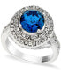 Pavé Stone Halo Ring in Fine Silver Plate, Created for Macy's