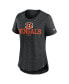 Women's Heather Black Cincinnati Bengals Fashion Tri-Blend T-Shirt