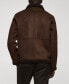 ფოტო #6 პროდუქტის Men's Shearling-Lined Leather-Effect Jacket