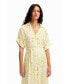 ფოტო #2 პროდუქტის Women's Floral midi shirt dress