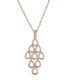 Rose Tone Layered Chandelier Pendant Necklace