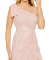 ფოტო #5 პროდუქტის Women's Pearl Embellished Soft Tie One Shoulder Gown