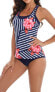 Фото #3 товара Laorchid Women's Tankini Two-Piece Push-Up Swimsuit, Padded Swimwear, High Waist Swimsuit, Bikini, Sporty