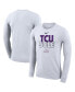 Фото #1 товара Men's White TCU Horned Frogs On Court Bench Long Sleeve T-shirt