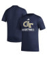 ფოტო #1 პროდუქტის Men's Navy Georgia Tech Yellow Jackets Fadeaway Basketball Pregame AEROREADY T-shirt