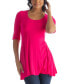 ფოტო #4 პროდუქტის Women's Elbow Sleeve Swing Tunic Top