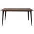 Фото #1 товара 30.25" X 60" Rectangular Black Metal Indoor Table With Walnut Rustic Wood Top