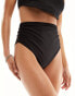 Фото #2 товара Monki mix and match high waisted bikini bottom in black