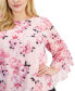 Plus Size Floral-Print 3/4-Sleeve Blouse