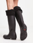 Фото #2 товара ASOS DESIGN tall welly boot fleece socks in black