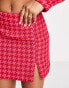 Фото #6 товара Miss Selfridge boucle mini skirt co-ord in pink and red check