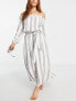 Фото #1 товара ASOS DESIGN off shoulder maxi beach dress in stripe