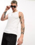 ASOS DESIGN muscle fit rib vest in white Белый, 3XL - Chest 50-52 - фото #1