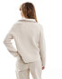 New Look half zip jumper in cream