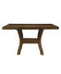 Transitional Brown Finish Dining Table With Lower Display Shelf And Extension Leaf Mindy