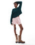 Фото #2 товара Monki round neck relaxed knitted jumper in dark forest green