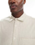 River Island long sleeve linen shirt in ecru