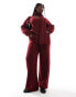 Фото #1 товара 4th & Reckless Plus knitted wide leg trousers co-ord in burgundy